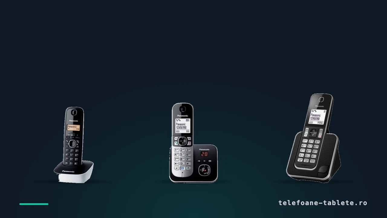 Telefoanele Panasonic KX-TG1611, KX-TG6821 si KX-TGD310, comparate pe autonomie si pe numarul de receptoare