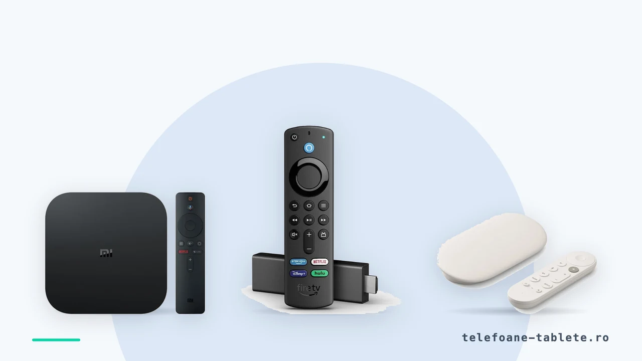 Xiaomi Mi TV Box S, Amazon Fire TV Stick 4K si Google TV Streamer, comparate pe certificare si rezolutie