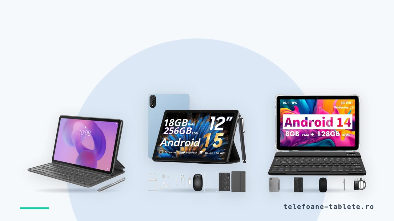 Trei tablete cu tastatura comparate: Lenovo Idea Tab, Blackview MEGA 2 si o tableta 2-in-1