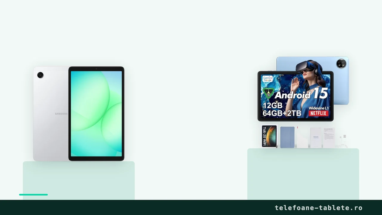 Trei tablete ieftine comparate: Samsung Galaxy Tab A11, LULUGTI pentru copii si Blackview TAB 20