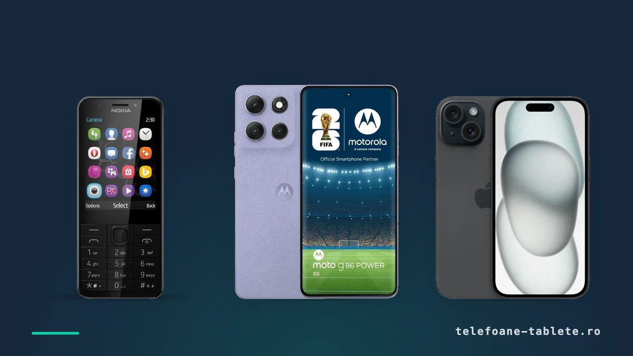 Nokia 230, Motorola g86 Power si Apple iPhone 15, alternativele la un telefon second hand