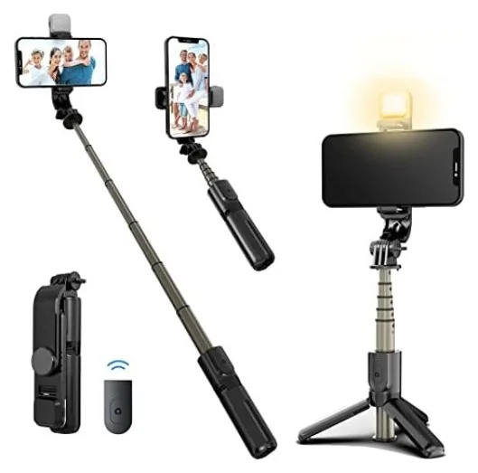 Selfie stick cu lumina, 6 LED-uri