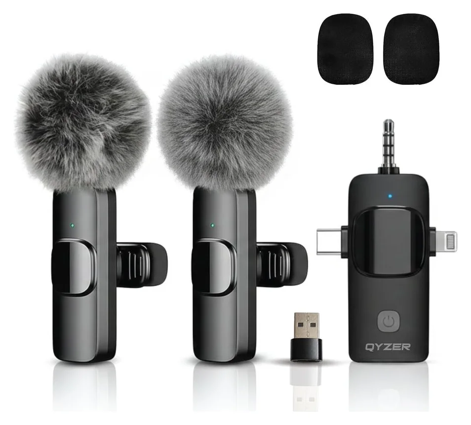 Qyzer, set de 2 microfoane lavaliera